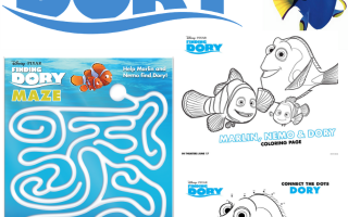Finding Dory Printable Activity Sheets